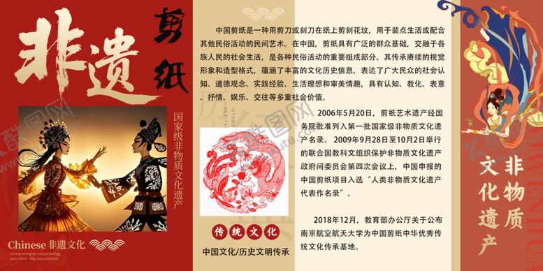 编号：99070610120229361474【酷图网】源文件下载-非遗文化剪纸宣传页展示