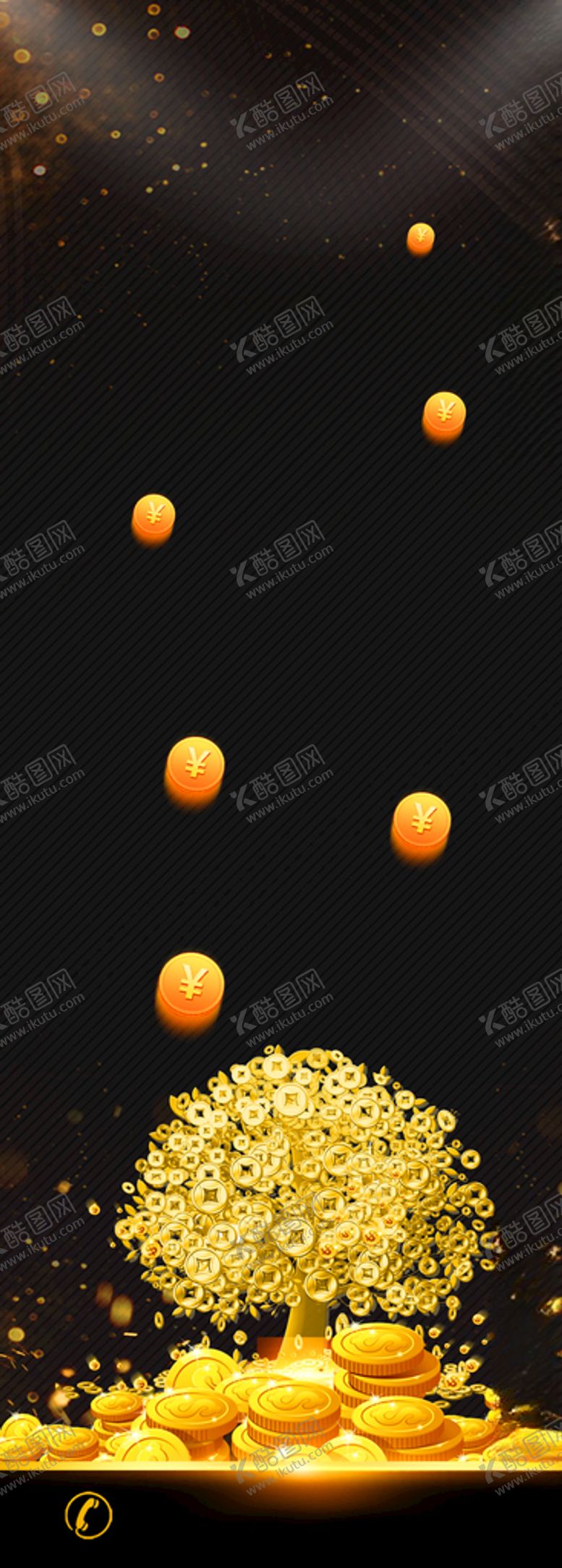 编号：35738409151237052203【酷图网】源文件下载-金币黑色展架背景