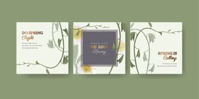 清新绿植风三折页设计