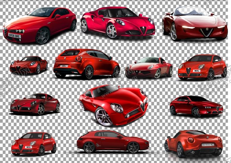 编号：62085009170356059765【酷图网】源文件下载-红色阿尔法罗密欧