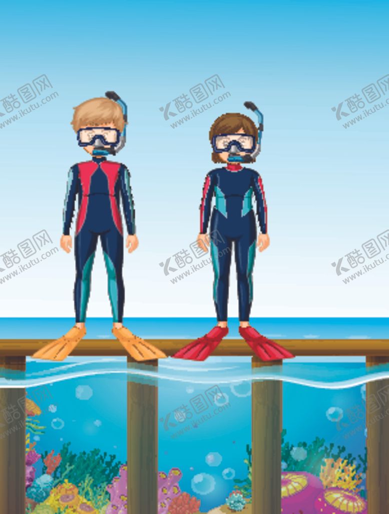 编号：29699710022025592006【酷图网】源文件下载-卡通潜水员
