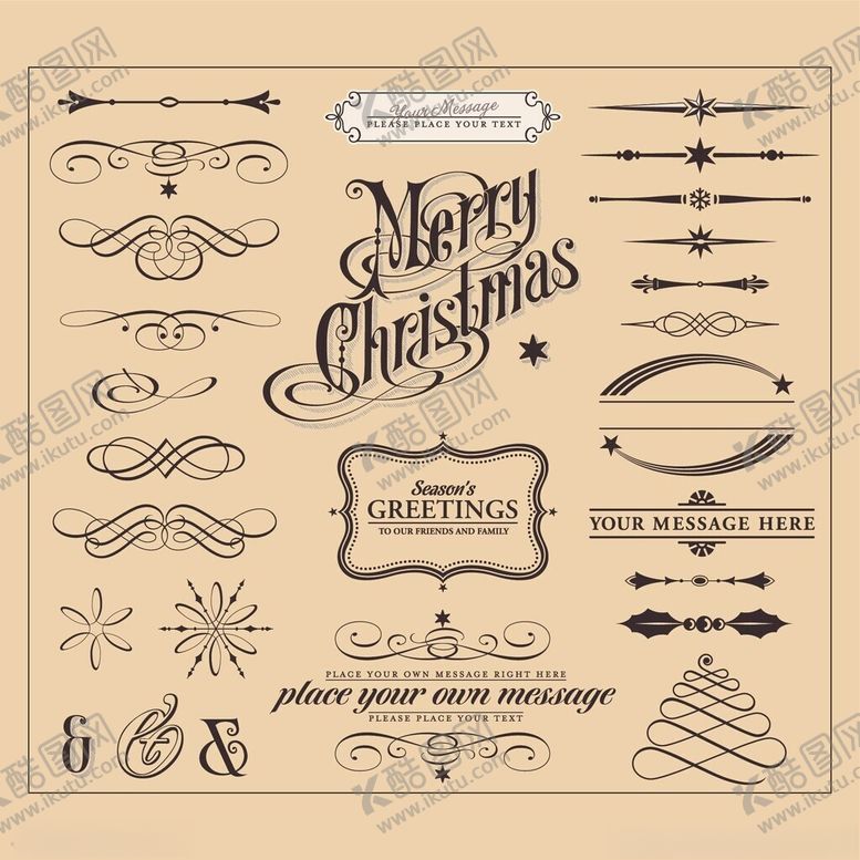 编号：88199604032204131926【酷图网】源文件下载-圣诞装饰矢量设计元素