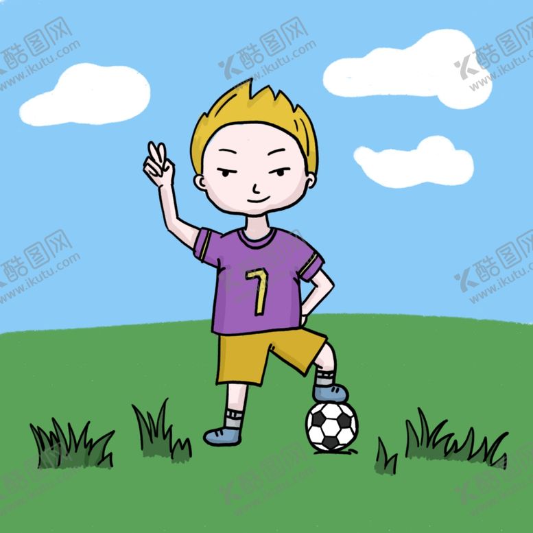 编号：91559110182152538623【酷图网】源文件下载-踢足球男孩