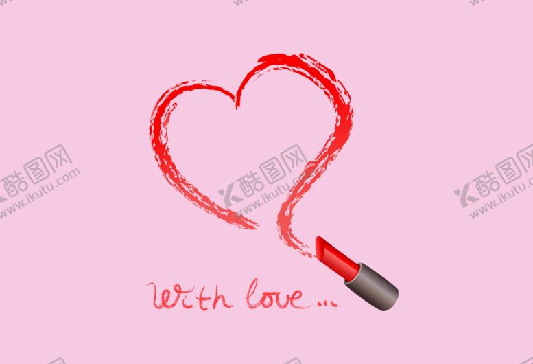 编号：27577909300059558642【酷图网】源文件下载-卡通口红爱心