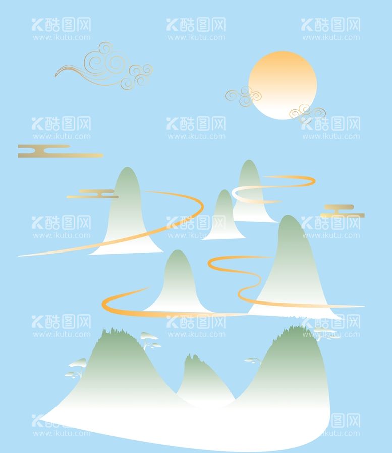 编号：92288810171929472989【酷图网】源文件下载-矢量山水