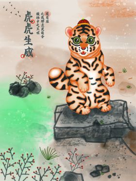 虎虎生威年快乐2022海报年封面2022年