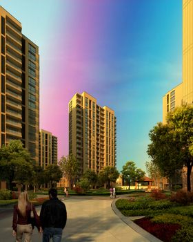 小区绿化景观图园林林景观效果图