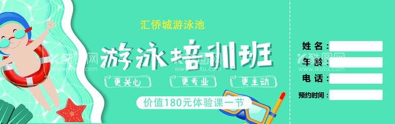 编号：70648910041118222458【酷图网】源文件下载-游泳卡 游泳代金券图片