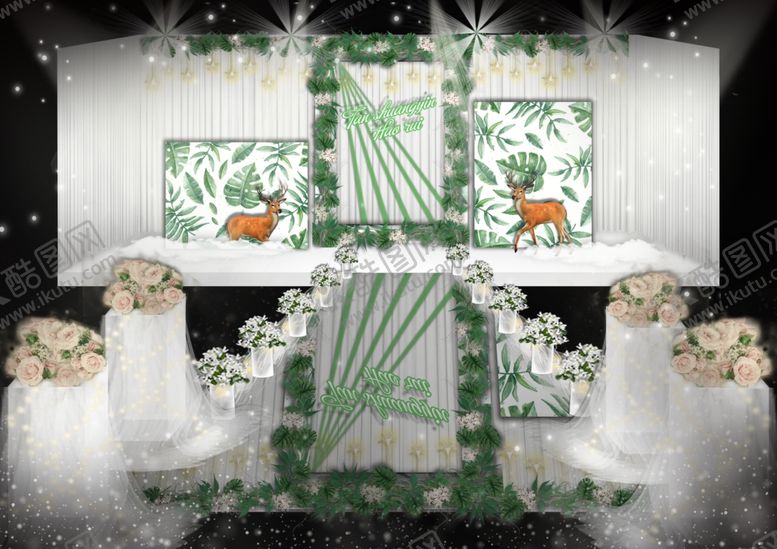 编号：38220010210447055111【酷图网】源文件下载-白绿婚礼