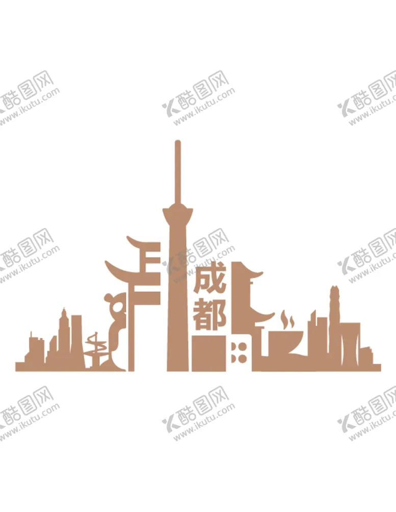 编号：06387109200840550364【酷图网】源文件下载-成都地标  矢量图