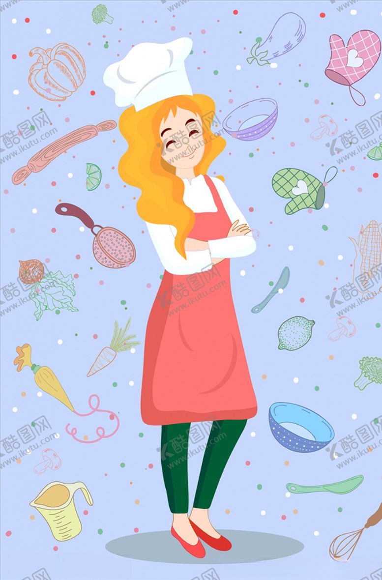 编号：29928510180803446974【酷图网】源文件下载-创意金发女厨师