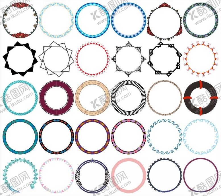 编号：40750510070053539219【酷图网】源文件下载-圆形中式花边圆形边框