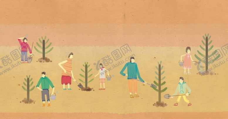 编号：11656710251920103477【酷图网】源文件下载-植树节卡通插画