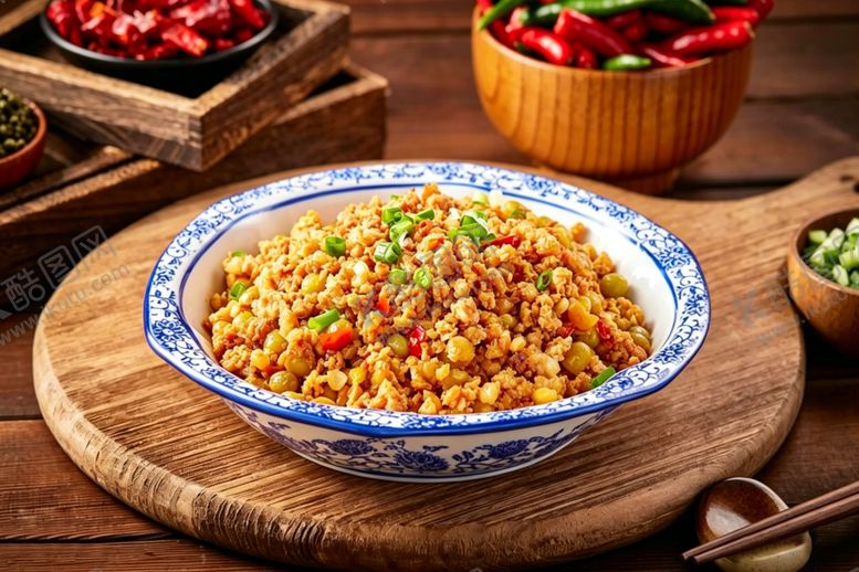 编号：78741704242345048998【酷图网】源文件下载-美味豌豆炒肉末