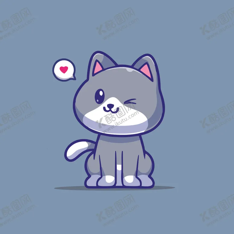编号：72611602122107136565【酷图网】源文件下载-可爱小猫矢量卡通插画