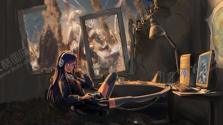 编号：55406710270226243410【酷图网】源文件下载-彩色人物动漫插画背景