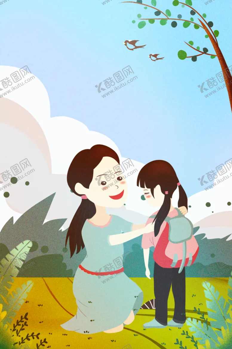 编号：71468309122334004698【酷图网】源文件下载-卡通孩子背书包