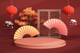 c4d模型格式psd格式中国风立体动画场景