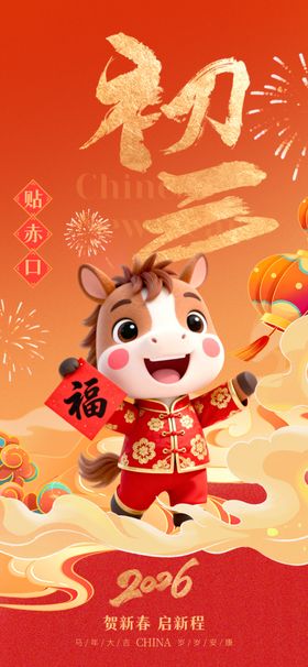 2026年马年初二祝福海报