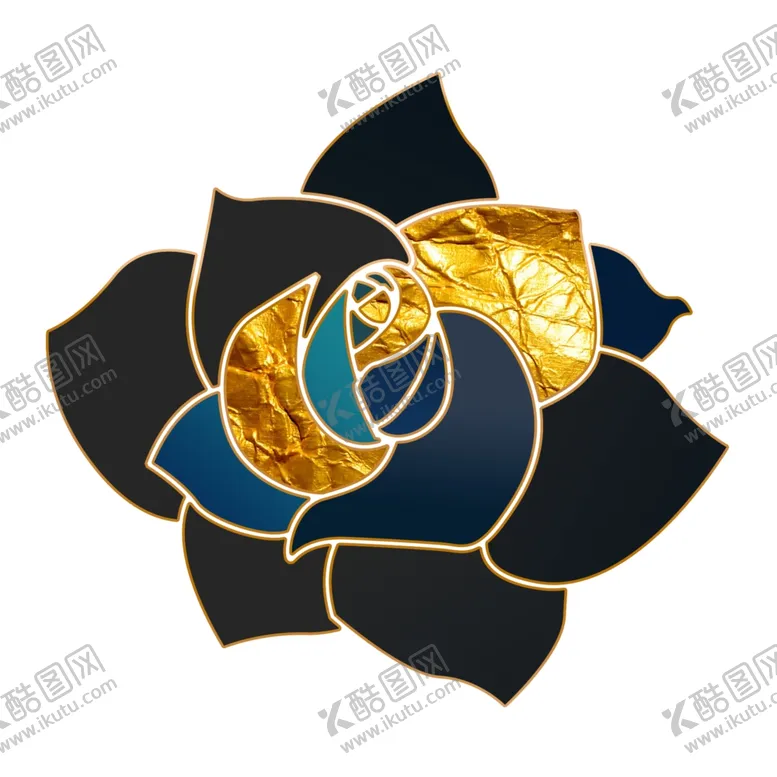 编号：36123504230018086450【酷图网】源文件下载-金箔装饰玫瑰元素