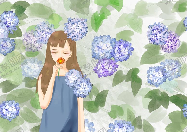 编号：72589409182214223128【酷图网】源文件下载-赏花的小女孩