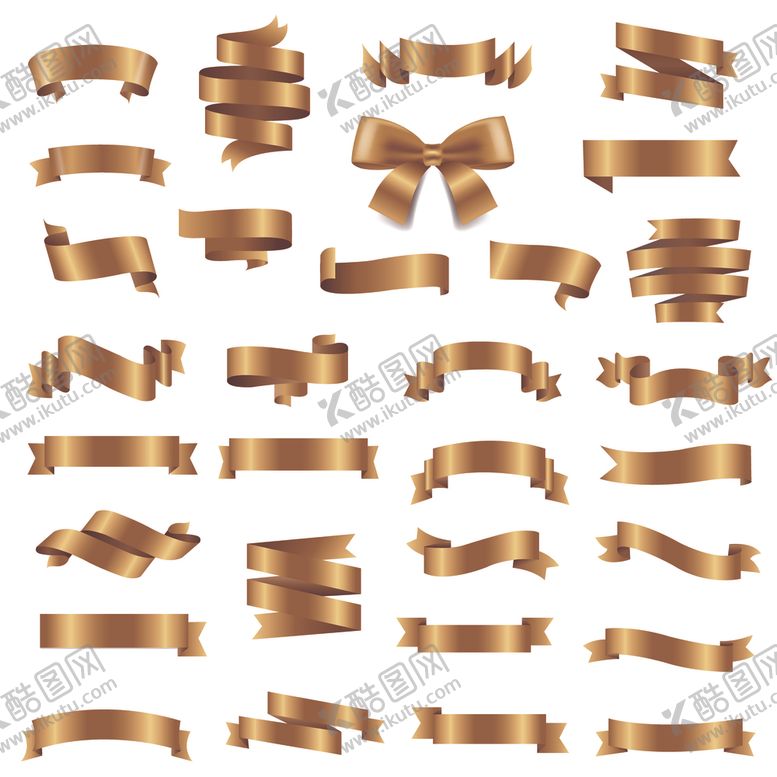编号：28949604101511397282【酷图网】源文件下载-金色丝带蝴蝶结