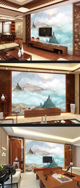 电视背景墙装饰画家居设计现代客厅