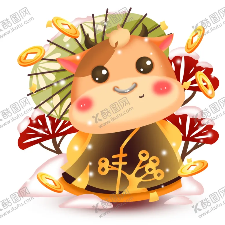 编号：30444707010625543908【酷图网】源文件下载-2021金牛送福牛年
