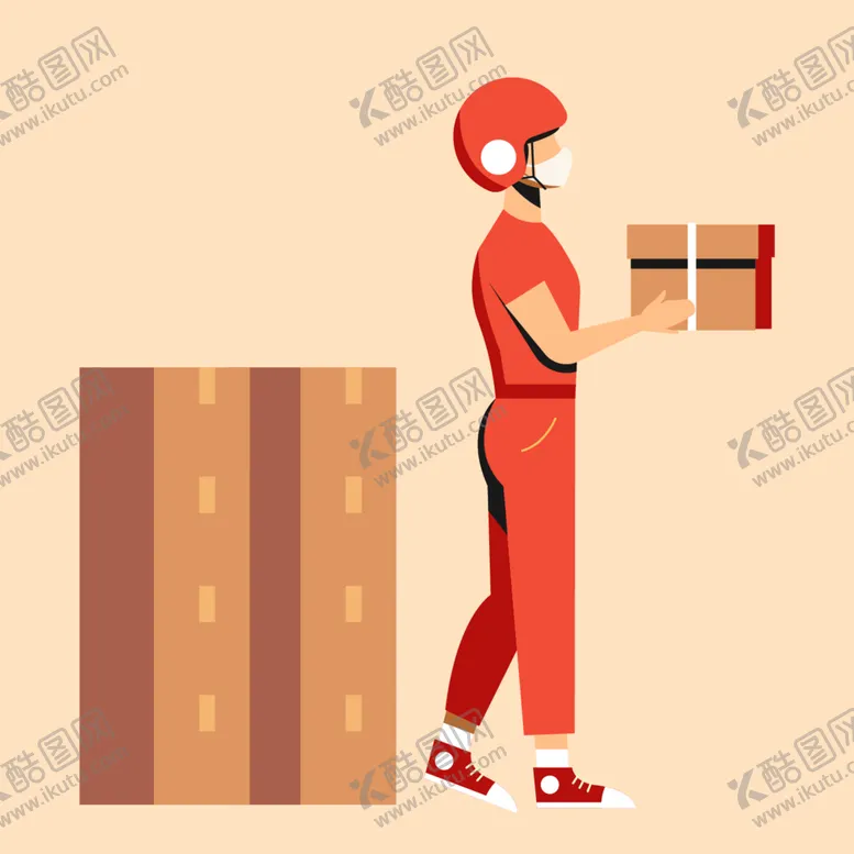 编号：60496312131632591146【酷图网】源文件下载-卡通快递员