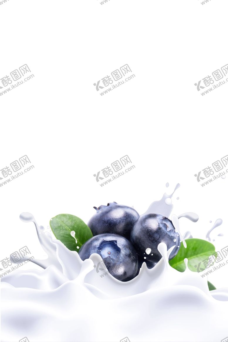 编号：54257203152138023525【酷图网】源文件下载-蓝莓与牛奶分层图