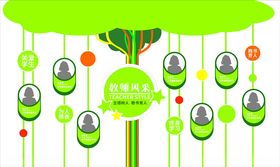 绿色卡通风格节日装饰图