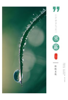 寒露二十四节气海报素材背景设计24挂画宣传插画