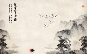 山水画水墨山水画意境山水画