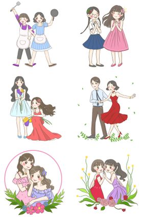 国际妇女节合集插画