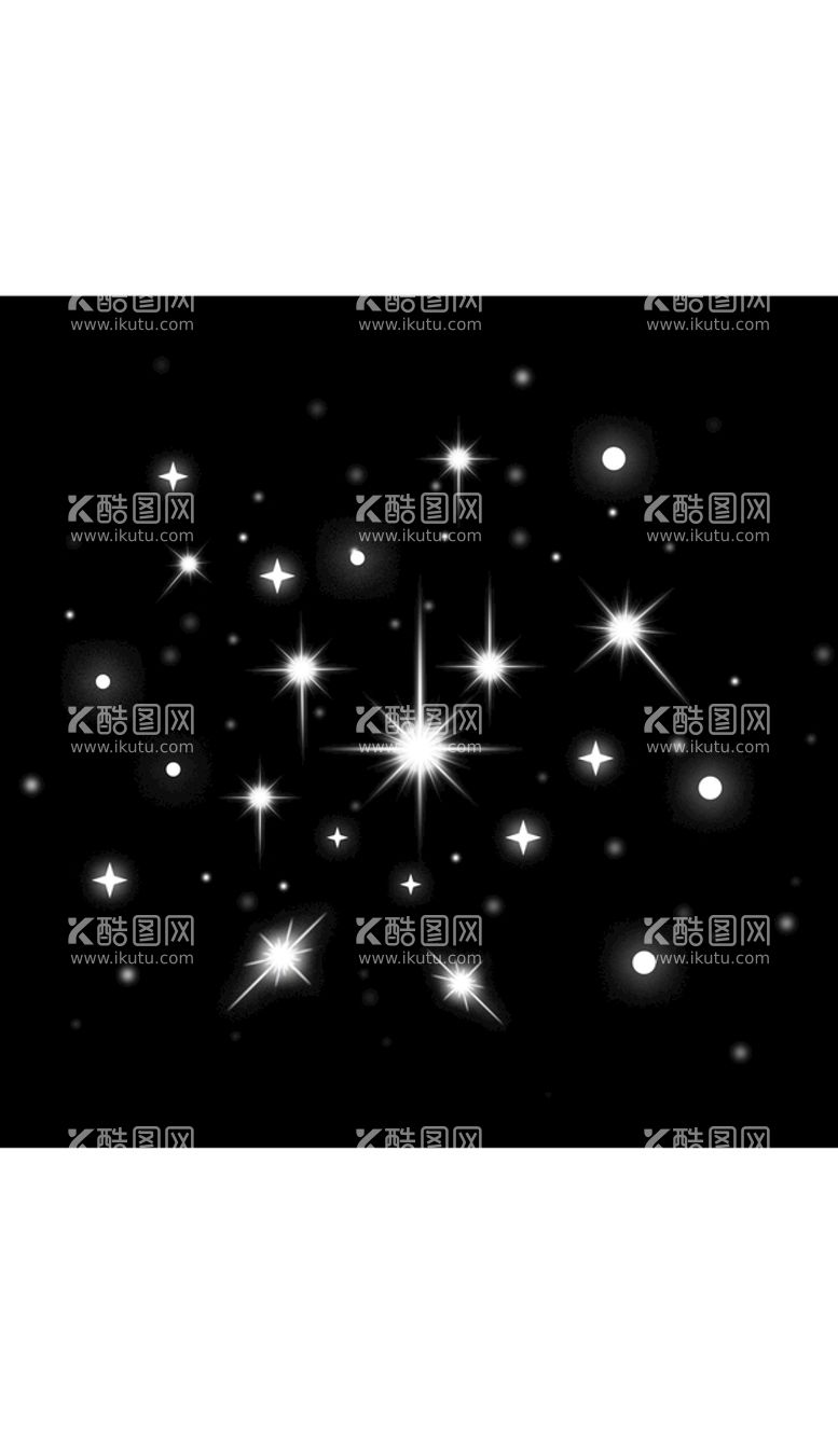 编号：03861409240842515678【酷图网】源文件下载-梦幻星空白光星星光效光束素材