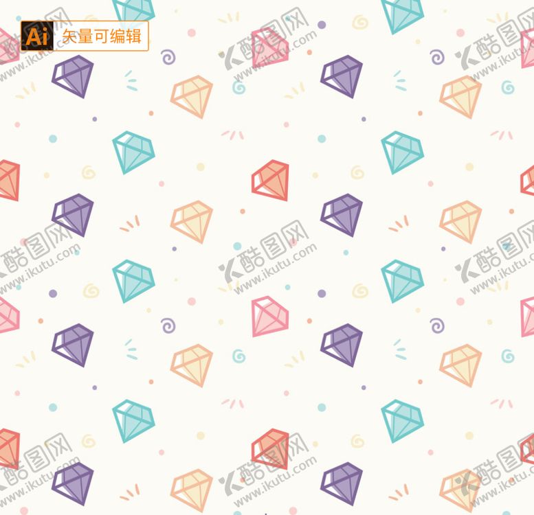 编号：49638709272019505386【酷图网】源文件下载-彩色钻石无缝背景