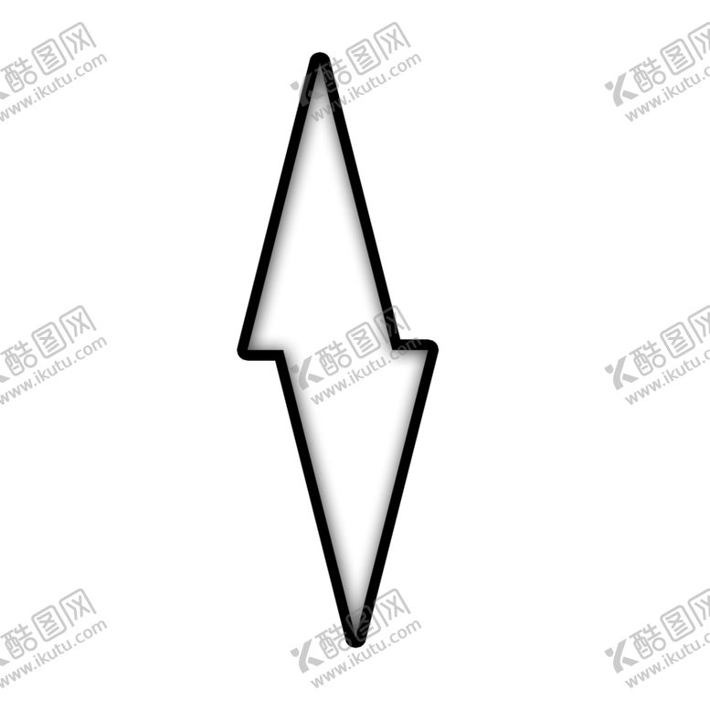 编号：39656110211518198821【酷图网】源文件下载-黑色描边白色闪电图标