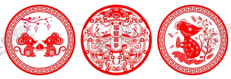 编号：10449009121714192018【酷图网】源文件下载-福鼠剪纸