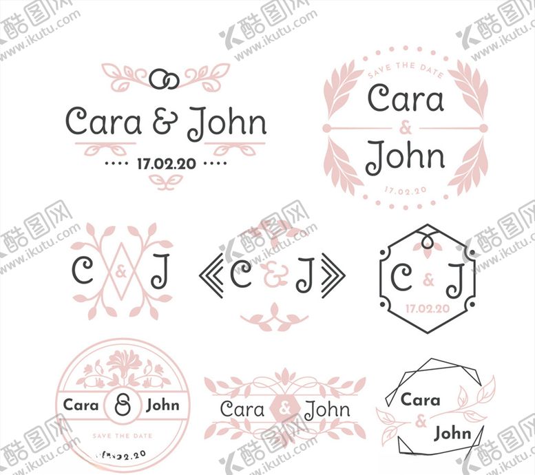 编号：15675210230344597788【酷图网】源文件下载-创意婚礼姓名标签