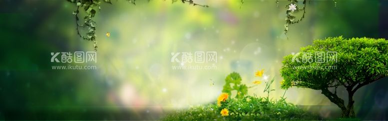 编号：52584512230205405697【酷图网】源文件下载-绿色植物banner