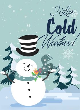 卡通冬季雪地雪人