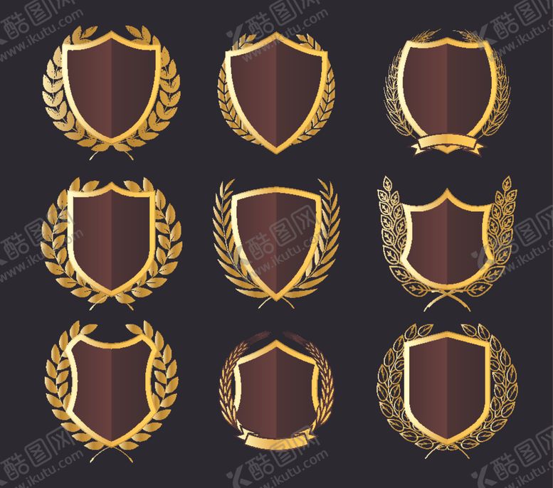 编号：12710610110724526492【酷图网】源文件下载-金色烫金盾牌图案
