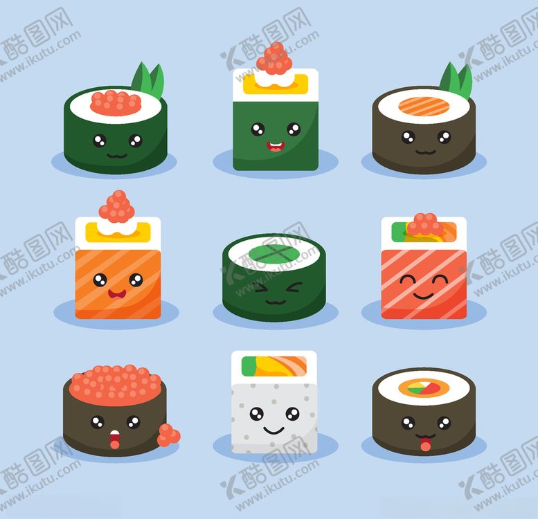 编号：42048709231228507672【酷图网】源文件下载-可爱寿司