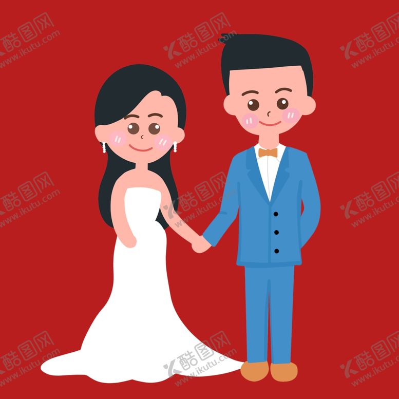 编号：64281002030041045839【酷图网】源文件下载-手绘结婚男女