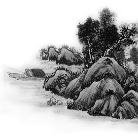 水墨山脉山峰