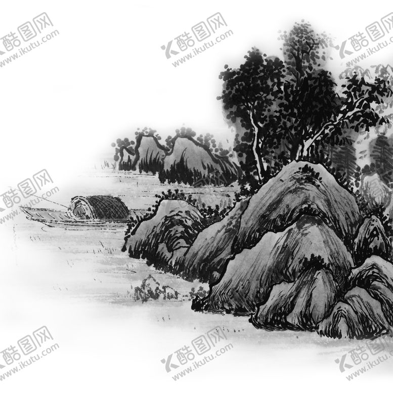 编号：95968205031737229082【酷图网】源文件下载-水墨山脉山峰