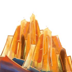 中国风抽象山脉海报
