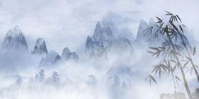 山水风景水墨画素材