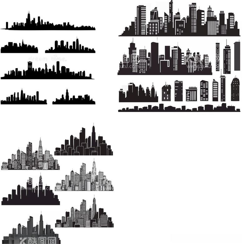 编号：79379012230903218774【酷图网】源文件下载-城市剪影CDRx4