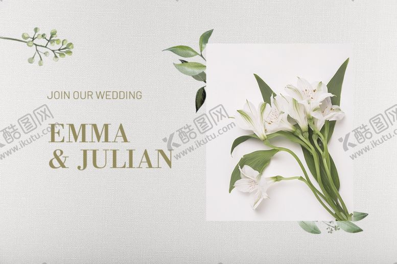 编号：99794209250259366681【酷图网】源文件下载-素雅商务婚礼卡片设计模板